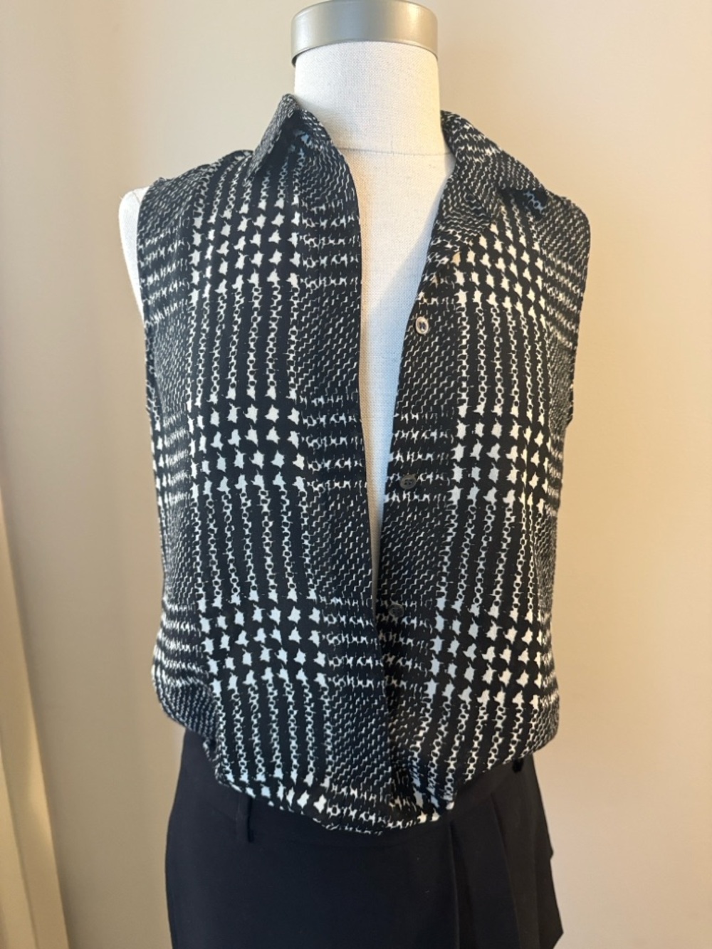 J. Crew Black and White Patterned Top